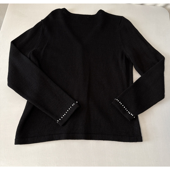 Vtg Timberlea Women's M Beaded Whimsical Santa Cardigan Sweater Christmas Party - Picture 7 of 8